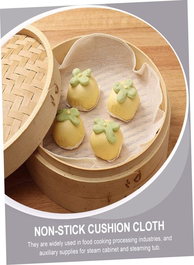 TOPPERFUN 20Pcs Round Kitchen Steamer Cloths Non Stick Steamer Mats for Cooking Gauze Pads for Steaming Vegetables Dim Sum and Fruits Easy to Use for Home - Image 3